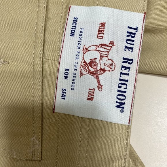 True Religion Men Cargo Khaki  Tan Shorts Size 34 $159 NWT - Picture 6 of 7